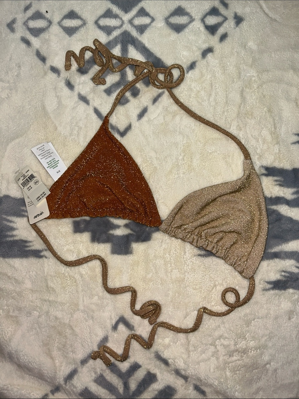 aerie Metallic Copper Triangle Bikini Top